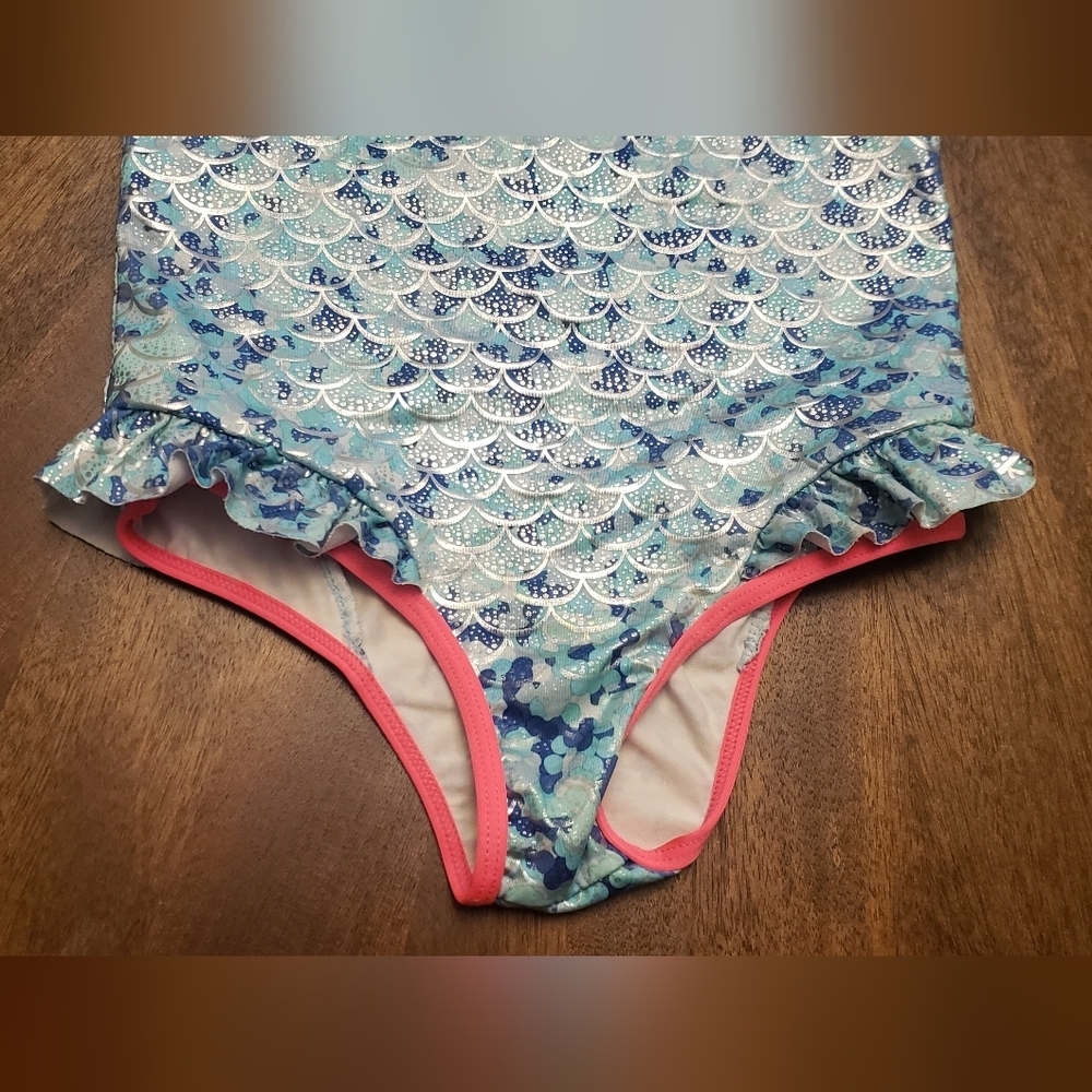 Limited Too Swimwear with Ruffle Trim - Blue and Pink Size 6x - Picture 4 of 13